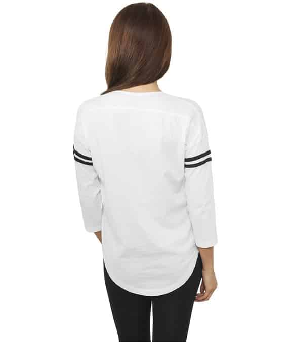 Ladies Sleeve Striped Tee white-black 2